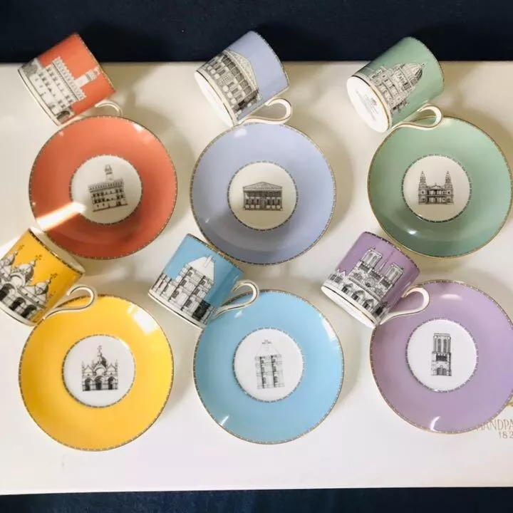 Wedgwood Grand Tour Collection Cup & Saucer set of 6