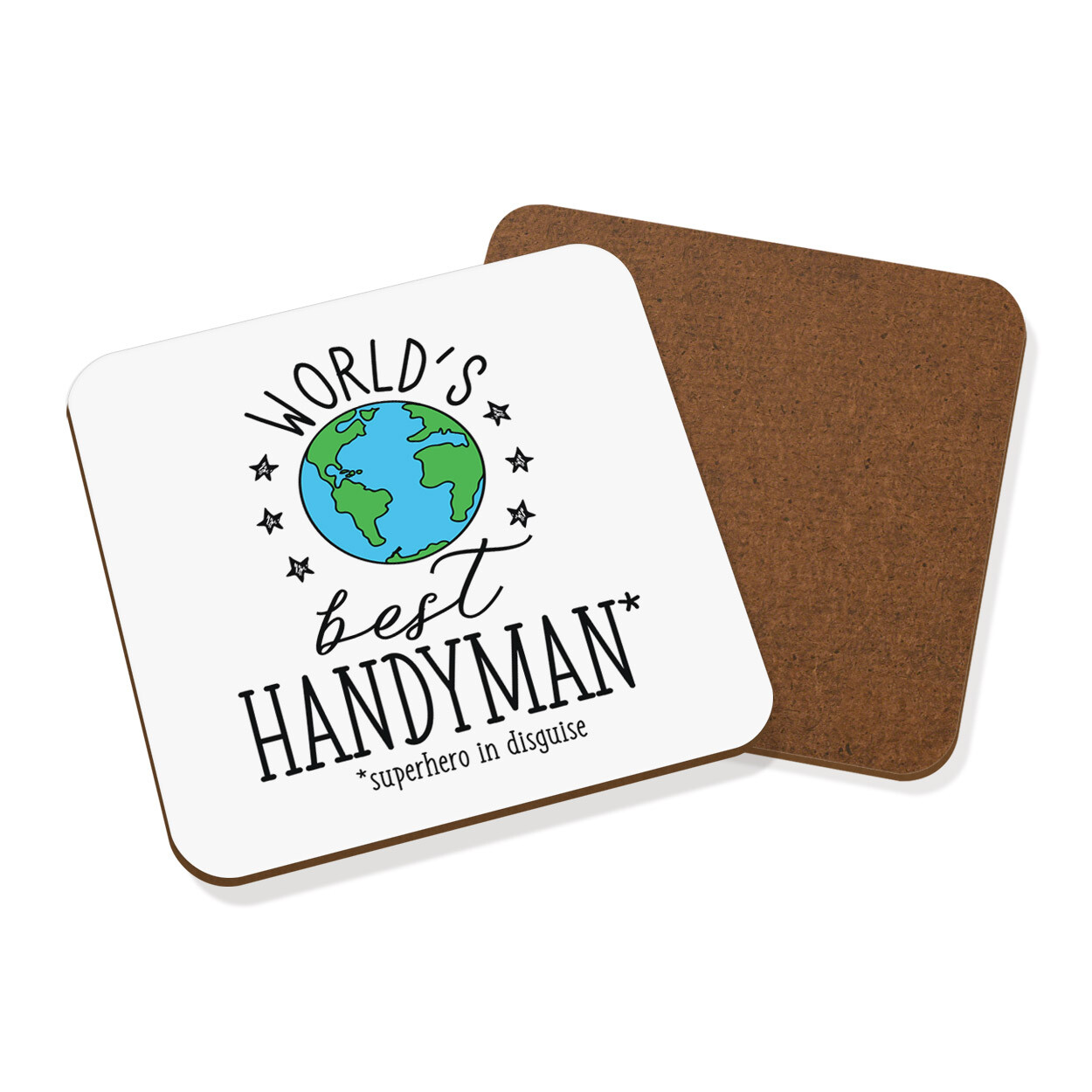 World's Best Handyman Coaster Drinks Mat Worlds Best Favourite Joke Funny