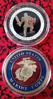 MARINE CORPS PUT ON THE FULL ARMOR OF GOD COLORIZED ART ROUND CHALLENGE COIN