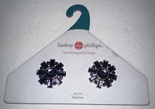 Lindsay Phillips Purple Jeweled Interchangeable Shoe Snaps Adalene NEW