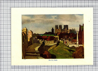 C4985) YORK City Walls - c.1950 Print