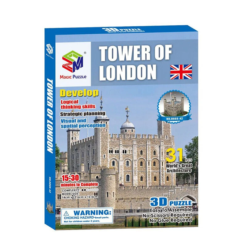 London Tower - 31 Pcs 3D Jigsaw Puzzle Building Cityline Toys for Kids Adults - Image 2 of 2