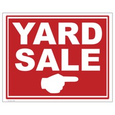 YARD SALE  RIGHT  Plastic Outdoor YARD SIGN Staked Standup Standee Garage Sale