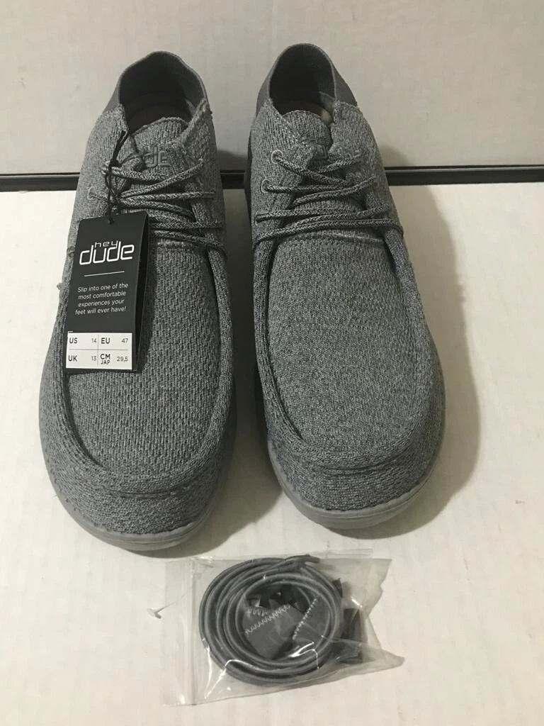 Hey Dude Men s Wayne Grey Shoes Size 14 eBay