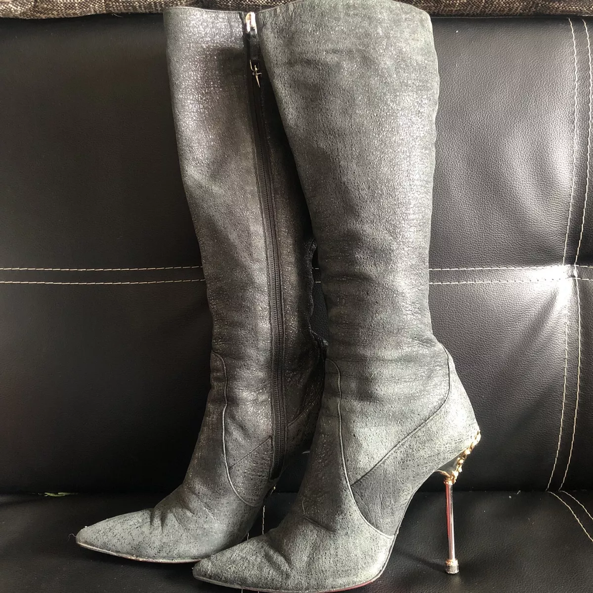 Flat gray boots cheap