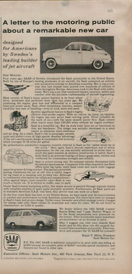 1961 SAAB 5-Seater Sports Sedan 7-Passenger Station Wagon Auto VINTAGE PRINT AD