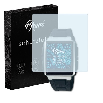 Bruni 2x Folie für Casio WV-59R-1A Schutzfolie Displayschutzfolie