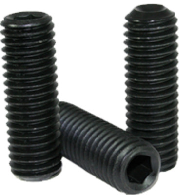 3/8''-16 x 1'' Socket Set Screws, Cup Point, UNC, Black Oxide, 25 PK