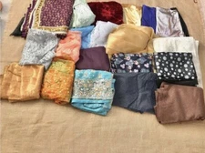 Lot 24 Haute Couture Luxury Fabric Dress Lace bundle lot Satin Embroidered Mixed