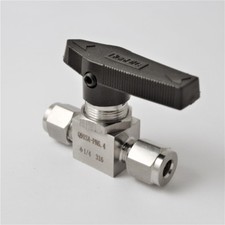 Stainless Steel Compression Tube Ball Valve - 1/8'', 1/4'', 3/8'' - Straight