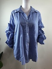 The Shirt Rochelle Behrens Shirt Checkerboard Blue and White Size XL