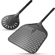 G.A HOMEFAVOR 14 Inch Perforated Pizza Peel ? Professional 8 Inch Pizza Turning