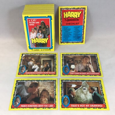 HARRY & THE HENDERSONS (Topps 1987) Complete Trading Card Set (77