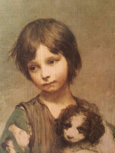 Cottage Girl With Dog And Pitcher Reproduction By Thomas