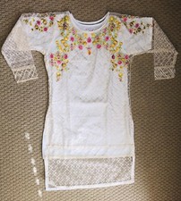 Large Pakistani designer Kurta Kurti women embroidered Top Agha Noor style Shirt
