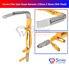 Tebbett Fiber Optic Breast Retractor 150mm X 30mm With Teeth Blade Smile UK New