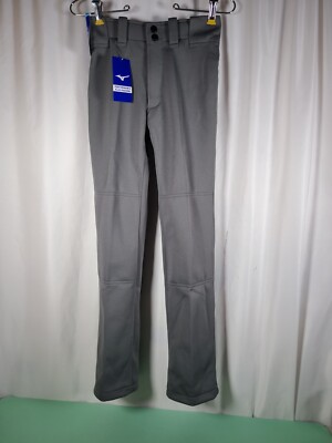 Mizuno Youth Medium Baseball Pants NWT Grey Hemmed Bottom 
