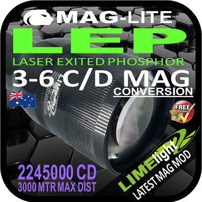 MAGLITE LEP LASER CONVERSION UPGRADE  3-6 C/D 10W BULB GLOBE TORCH FLASHLIGHT AU