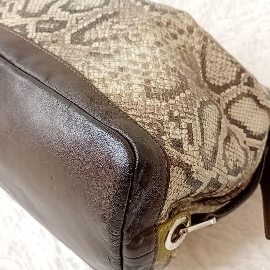 Rare Longchamp Tote Bag Python Pattern  Leather S… - image 8