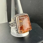 Vintage Sterling Silver Rutilated Quartz Ring Size 11 Mens