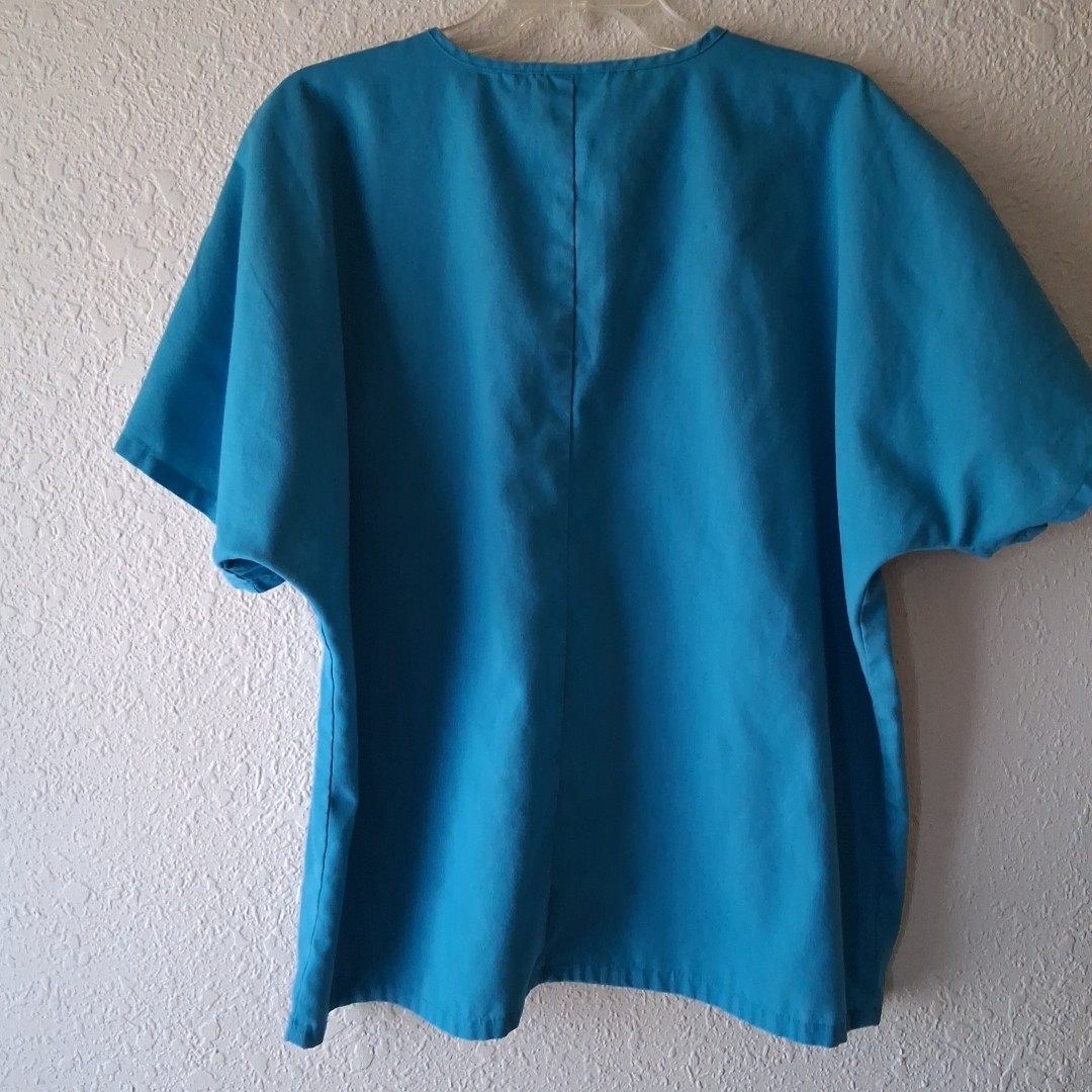Simply Basic Scrub Set Teal Large Top Medium Pants - image 3
