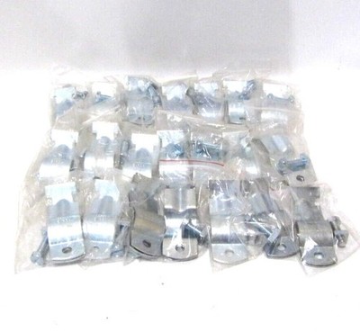 (LOT OF 21, NEW)   1-1/4'' Rigid Steel Conduit Stand-off Pipe Clamps P3413 #pq