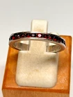 Vintage Sterling Silver Garnet Channel Set Band 1.9g Sze 7