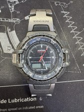 Casio Titanium Pathfinder Twin Sensor Altimeter Thermometer Analog Digital Watch