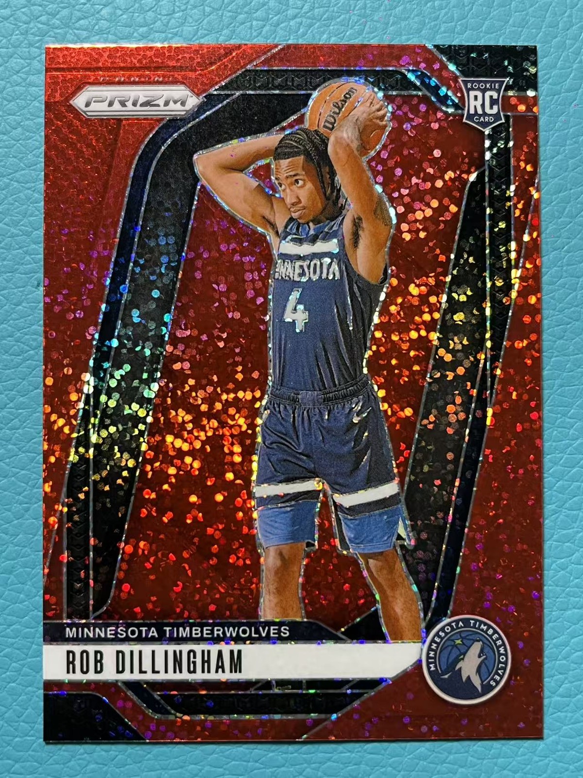 Rob Dillingham 2024-25 Panini Prizm SSP Case Hit Red Sparkle RC #250 9.14