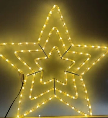 NEGOZIO MATTO SRLS STELLA LUMINOSA LED DI NATALE 90 LED 70 x 70 cm BIANCO CALDO DA ESTERNO 8 GIOCHI