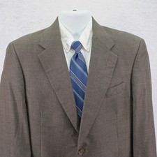 Hart Schaffner Marx Gold Trumpeter Textured Wool Sport Coat 40R Check Brown Blue