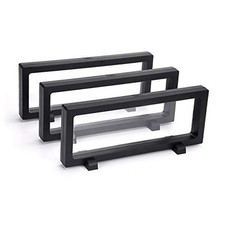 Skelang 3 Pcs 3D Floating Display Case, Black Display Stand 9" 3.54" 0.75"