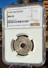 1964 FIJI PENNY NGC MS 65