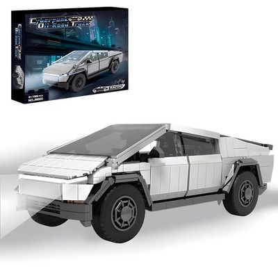 Light-Up Car Building Set,1:14 City Cyber Off-Road Truck Building Toy with Li...