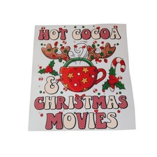 DTF Transfers Ready to Press Hot Cocoa Christmas Movies - Iron on Transfer