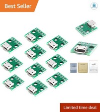 10pcs Micro USB to DIP Adapter 5pin Female Connector B Type PCB Converter pin...