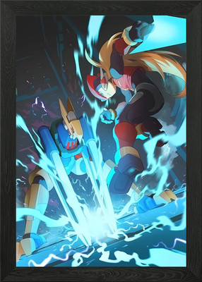 Megaman Zero vs Omega Zero gerahmtes Wandbild Poster Leinwanddruck Bild
