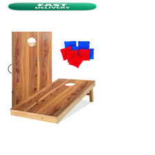 Ukase Solid Wood Cornhole Set Portable Bean Bags Toss Game Regulation Size 2 X