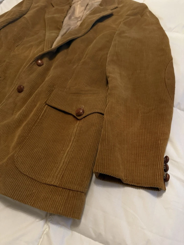 Vintage Kenny Rogers Western Collection Corduroy Blazer 44R Brown Elbow Patches - Image 2 of 4
