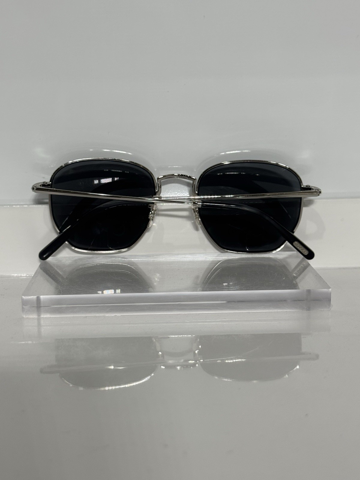 Oliver Peoples Kierney Silver Square Metal custom Gray Polarized sunglasses 51mm image 5