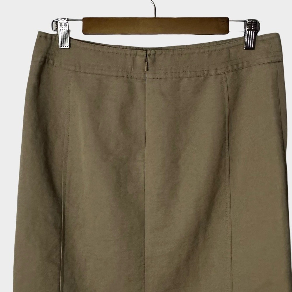 Tory Burch Utility A-Line Skirt Tan Khaki Size 8 Preppy Classic Minimalist thumbnail 5