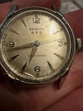 Vintage Benrus Three Star Self-Winding Automatic Stainless Steel Watch 1950s