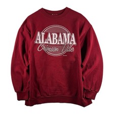 Vintage 90s Alabama Crimson Tide NCAA College Puff Graphic Crewneck RARE Large