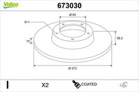 2X Bremsscheibe Coated Valeo 673030 FüR VW ROC A11 D11 TSI 4Motion TDI SCR Audi