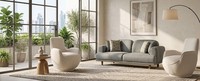 Sofa Sessel Grau Wohnzimmer Modern Bequem Komfortabel Praktisch