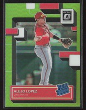 Alejo Lopez 2022 Donruss Optic #92 Lime Green Prizm Cincinnati Reds