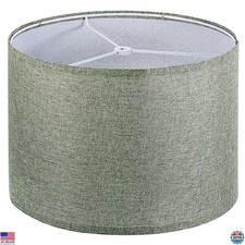 PATIKIL 13"x13"x9" Round Linen Drum Lamp Shade for Table  Floor Lamps, Brown