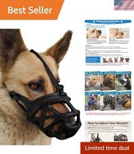 Dog Muzzle, Breathable Basket Muzzles for Small, Medium, Large and X-Large Ag...