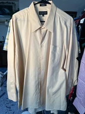 VTG Bergamo New York Cream/Beige Long-Sleeve Button-Up Shirt SZ 3XL