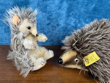 Lot 2 STEIFF Joggi Hedgehogs Buddies 3120 1670/17 Vintage Plush Brass Buttons
